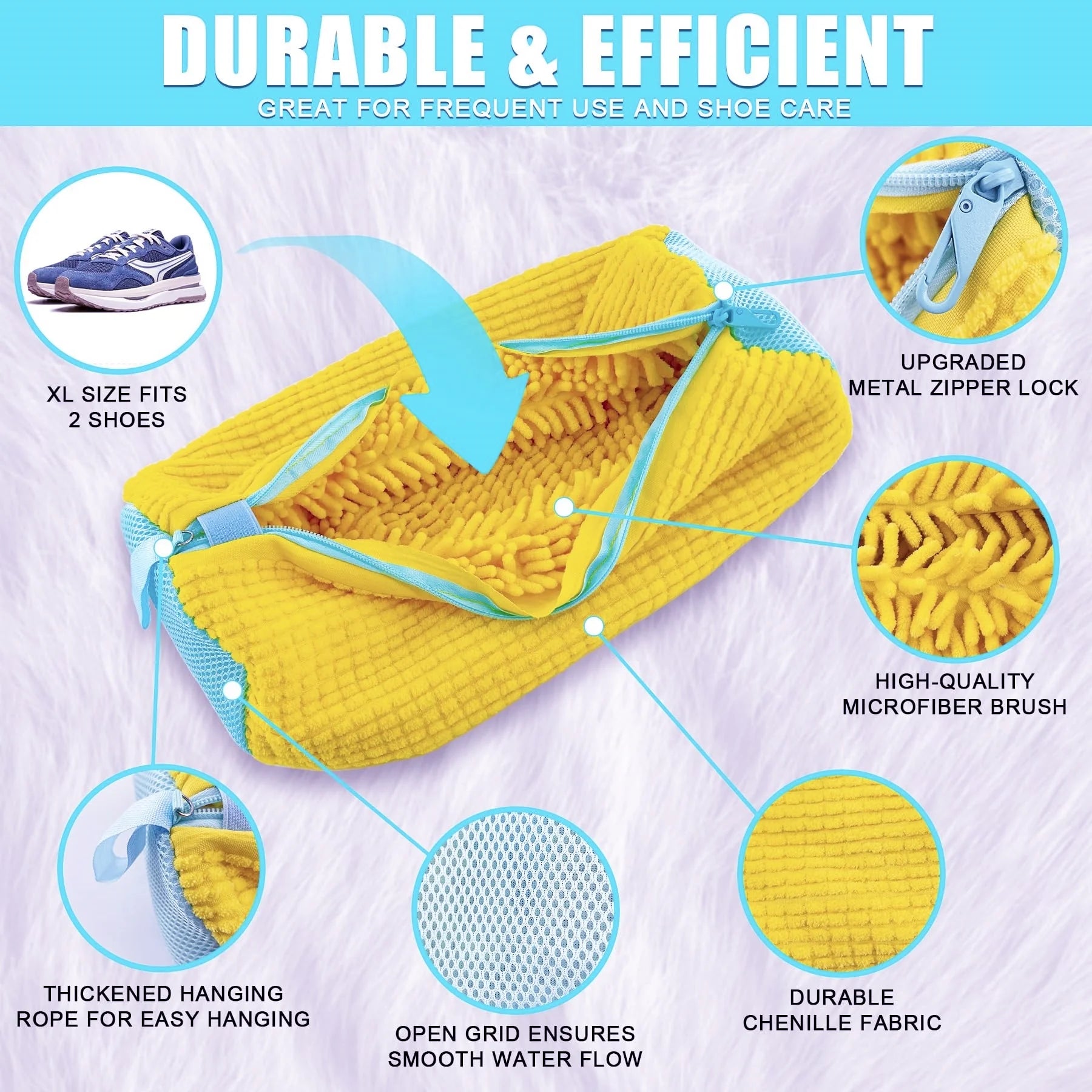 Shoe Washing Machine Bag: Laundry Shoe Bag for Washer and Dryer,Reusable Shoe Cleaning Bag for Sneaker Tennis Shoes Unstain Kit