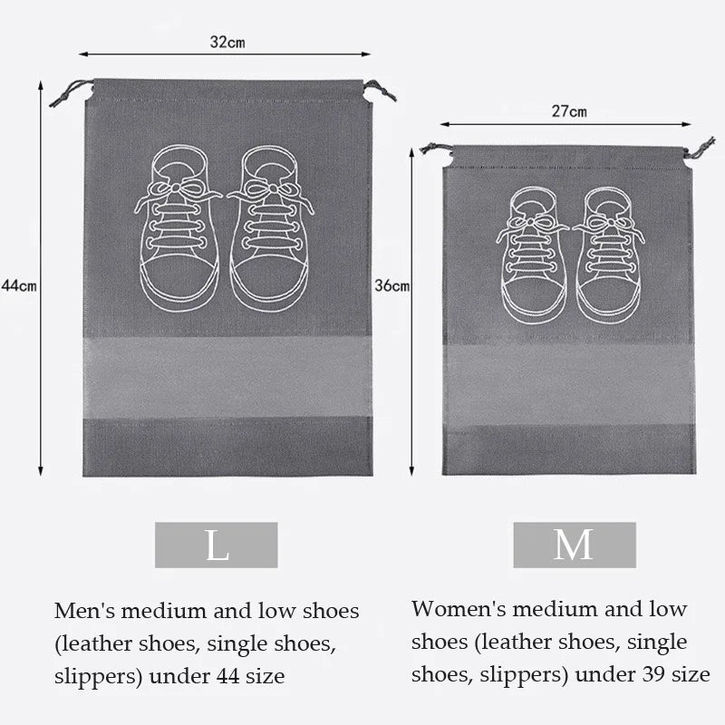 5/10PCS Travel Shoe Bags with Rope Large Shoes Storage Organizers Pouch Portable Clear Drawstring Bags Travel Organizer for Shoe