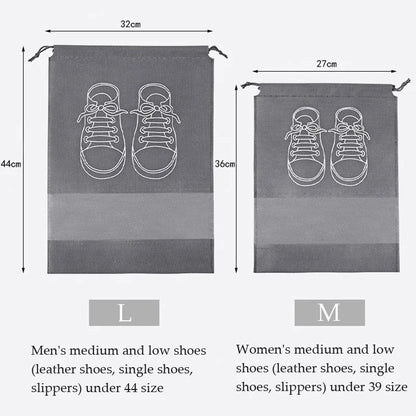 5/10PCS Travel Shoe Bags with Rope Large Shoes Storage Organizers Pouch Portable Clear Drawstring Bags Travel Organizer for Shoe