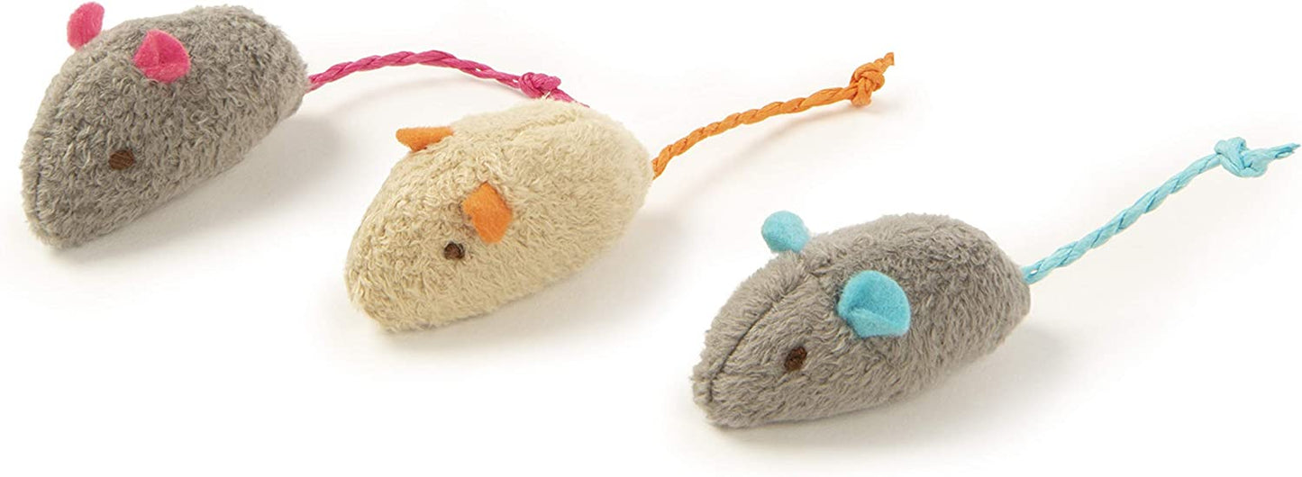 (3 Count) Skitter Critters Catnip Cat Toys - Gray/Cream, 3 Count