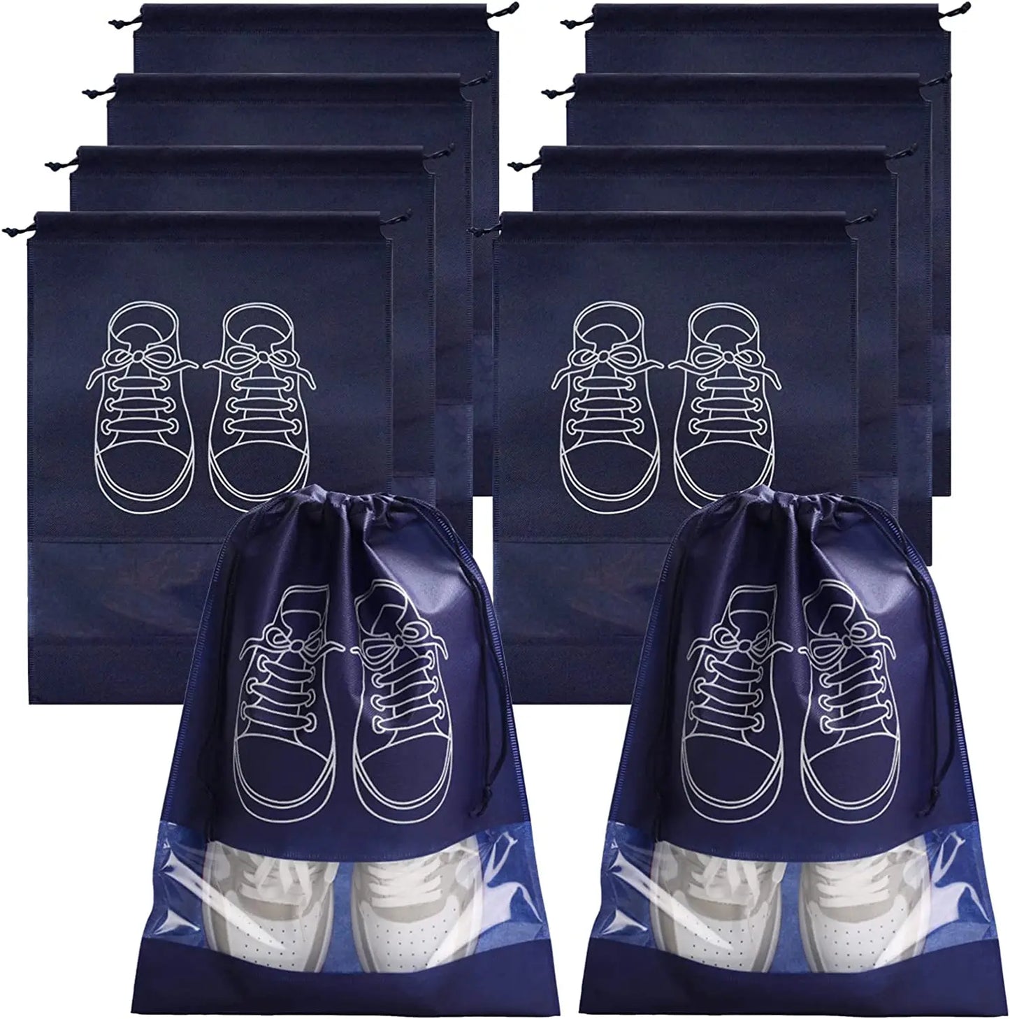 5/10PCS Travel Shoe Bags with Rope Large Shoes Storage Organizers Pouch Portable Clear Drawstring Bags Travel Organizer for Shoe