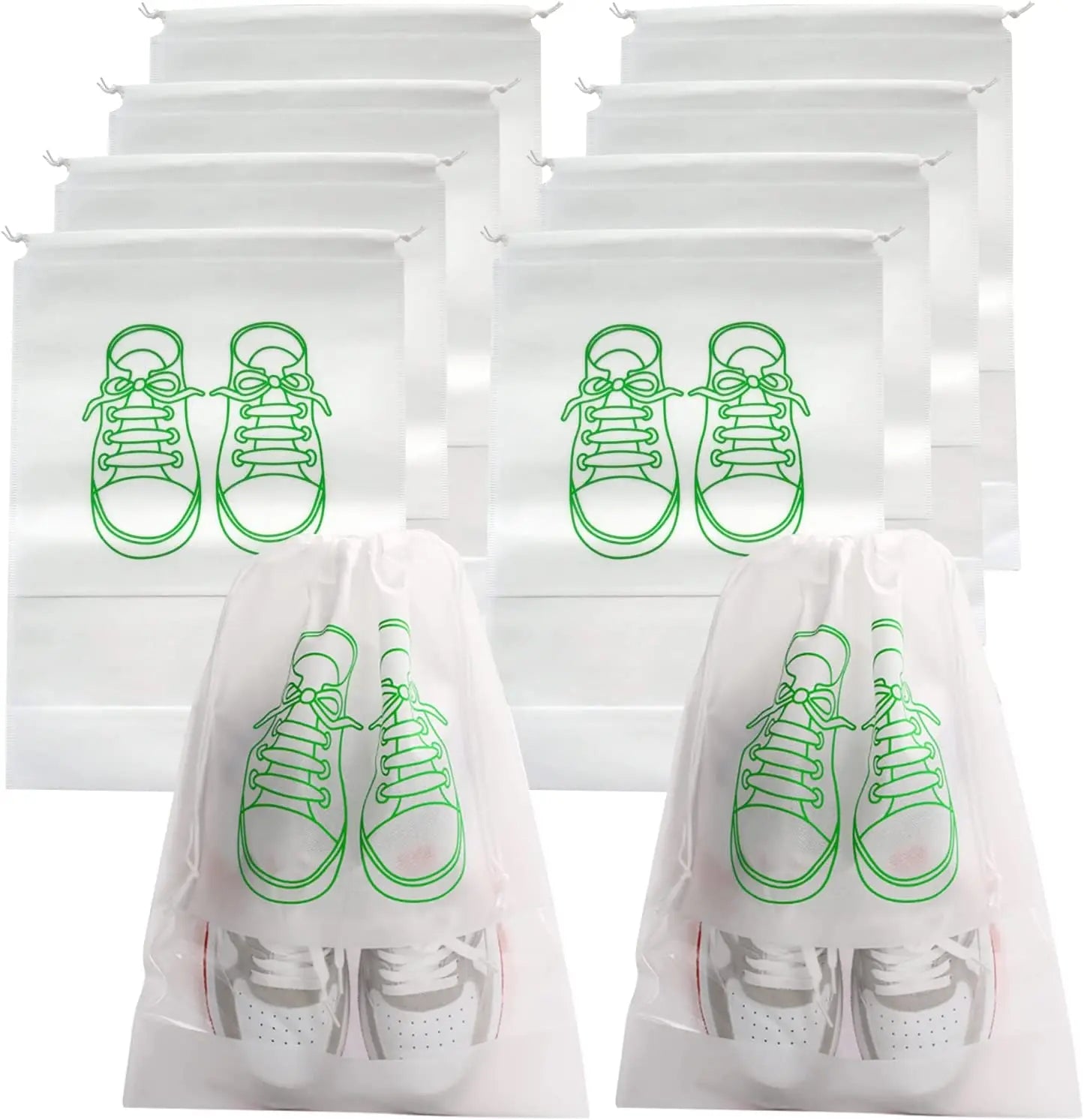 5/10PCS Travel Shoe Bags with Rope Large Shoes Storage Organizers Pouch Portable Clear Drawstring Bags Travel Organizer for Shoe