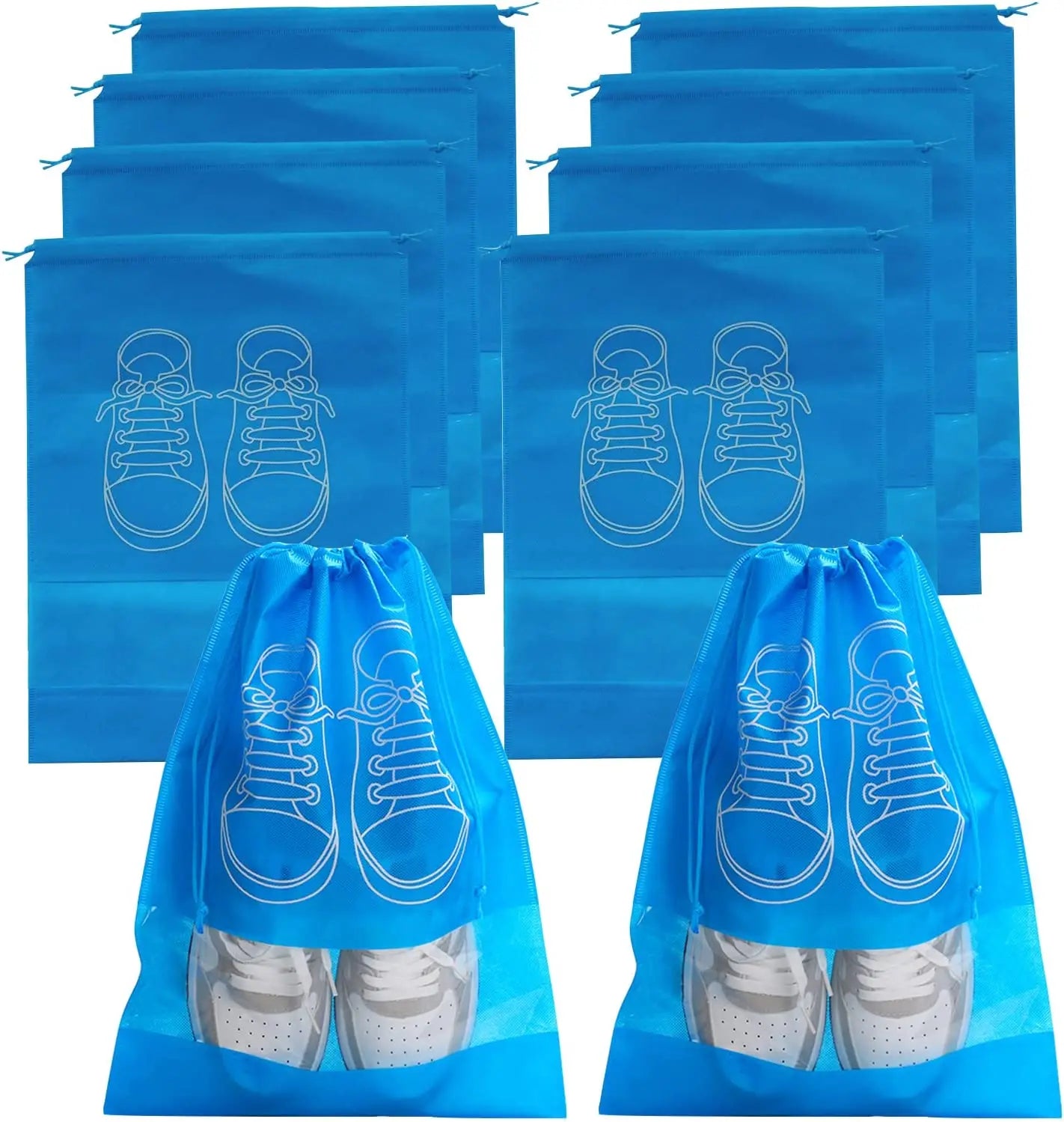 5/10PCS Travel Shoe Bags with Rope Large Shoes Storage Organizers Pouch Portable Clear Drawstring Bags Travel Organizer for Shoe